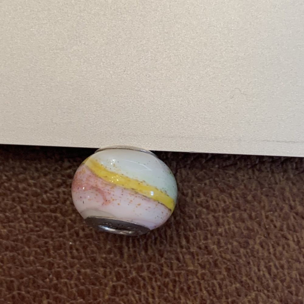 Murano Glass Bead Pink Sterling Silver